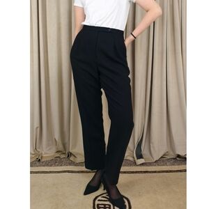 Vintage Harlan Black Wool Formal Trousers Pants